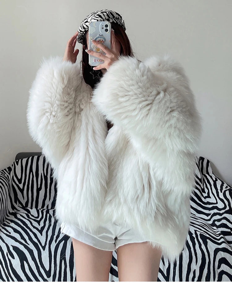 Faux Fur Hooded Coat - Festigal