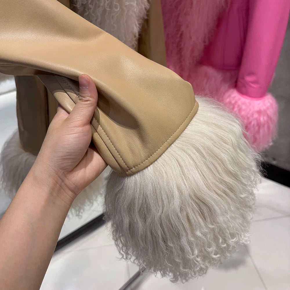 Suede Mongolian Fur Jacket