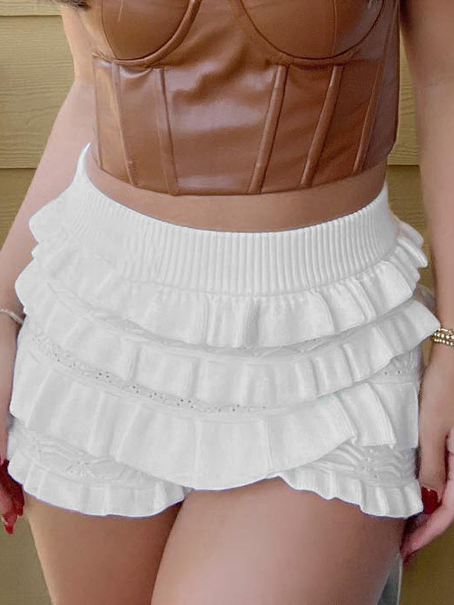 Ruffle Knit Shorts - Festigal