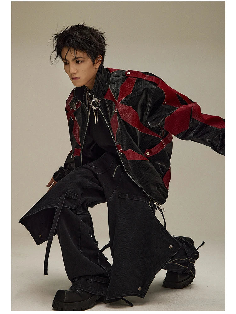 Mens Crocodile Faux Leather Jacket