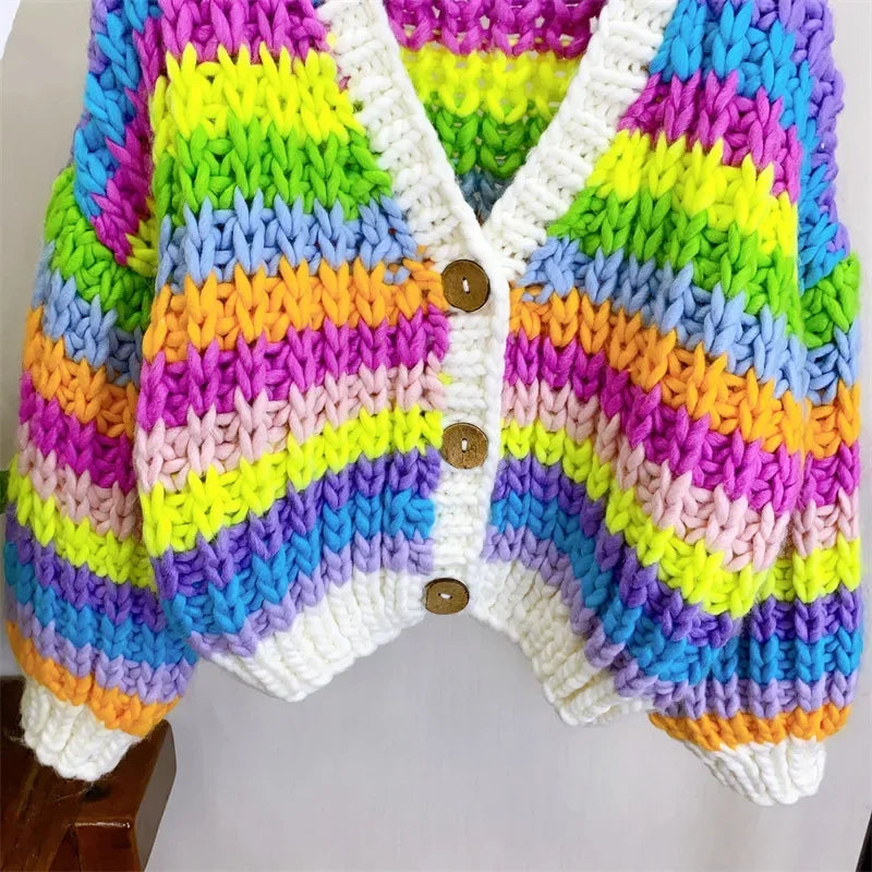 Rainbow Chunky Knit Sweater - Festigal