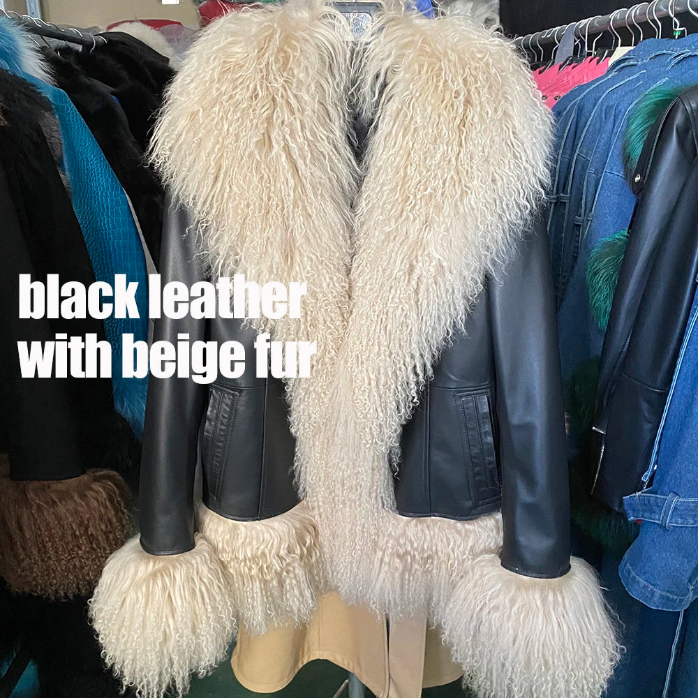 Suede Mongolian Fur Jacket