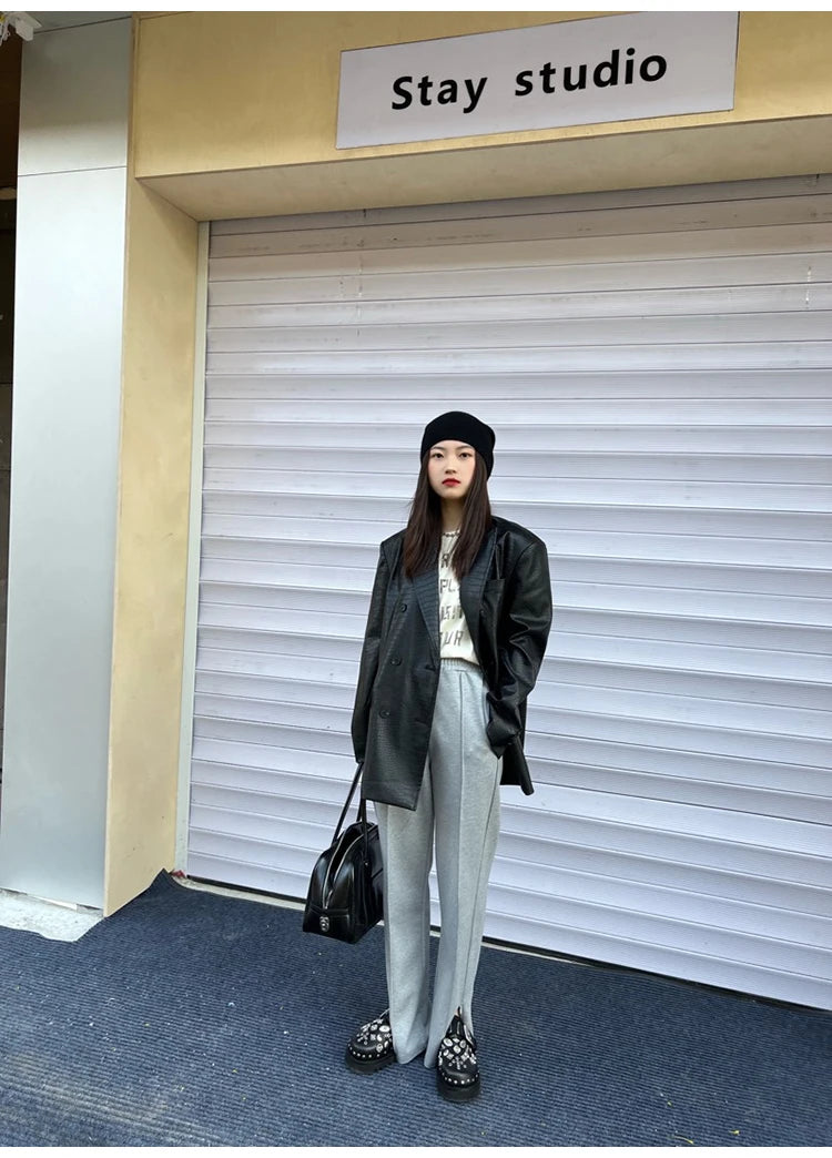 Crocodile Faux Leather Blazer - Festigal