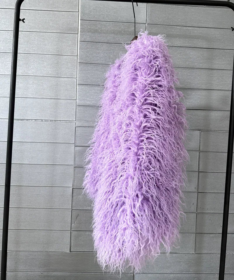 Faux Mongolian Fur Jacket - Festigal