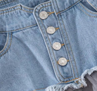 Asymmetrical Denim Jeans Tulle Skirt