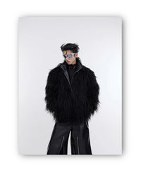 Men's Shaggy Faux Fur Jacket