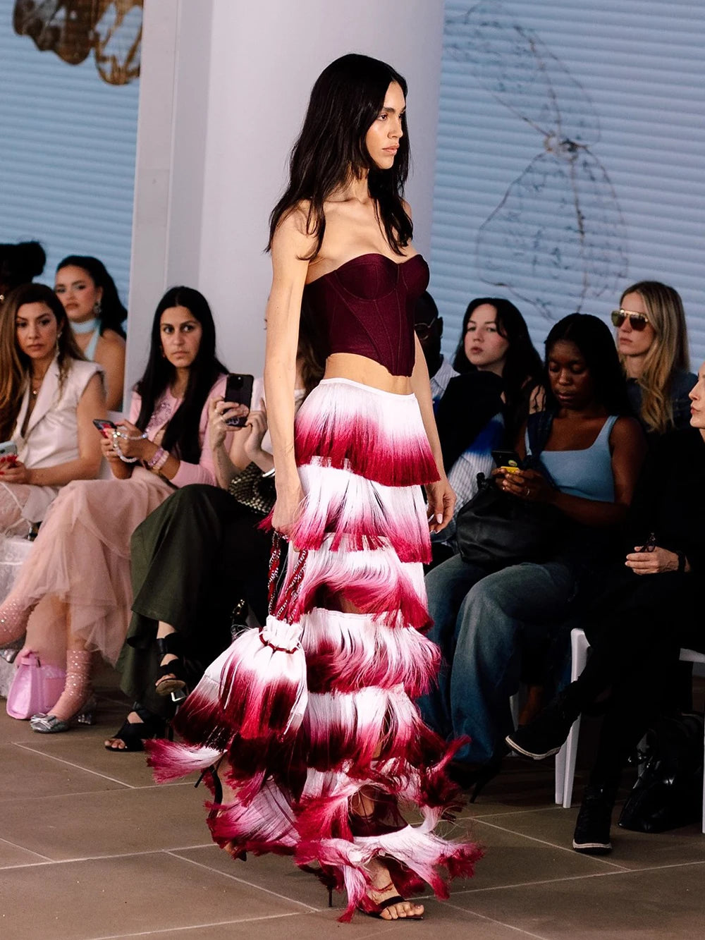 Gradient Top & Tassel Skirt Set - Festigal