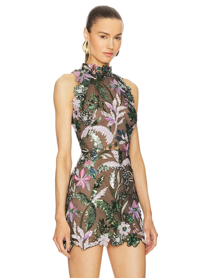 Tropicana Embroidered Sequin Dress