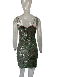 Embellished Green Bustier Dress