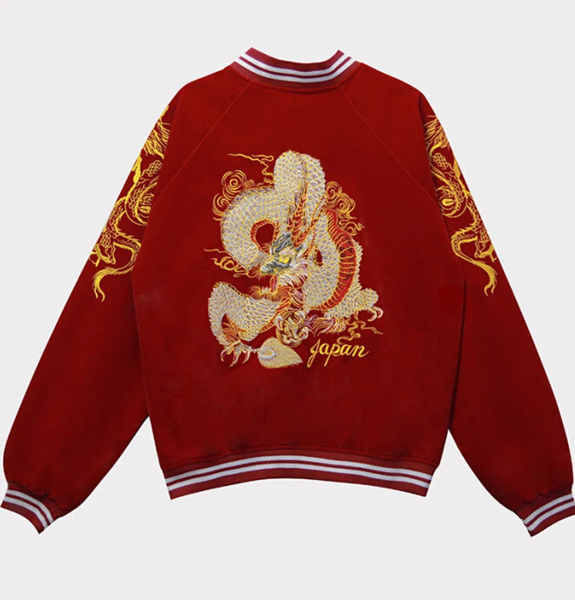 Men's Embroidered Japanese Dragon Jacket