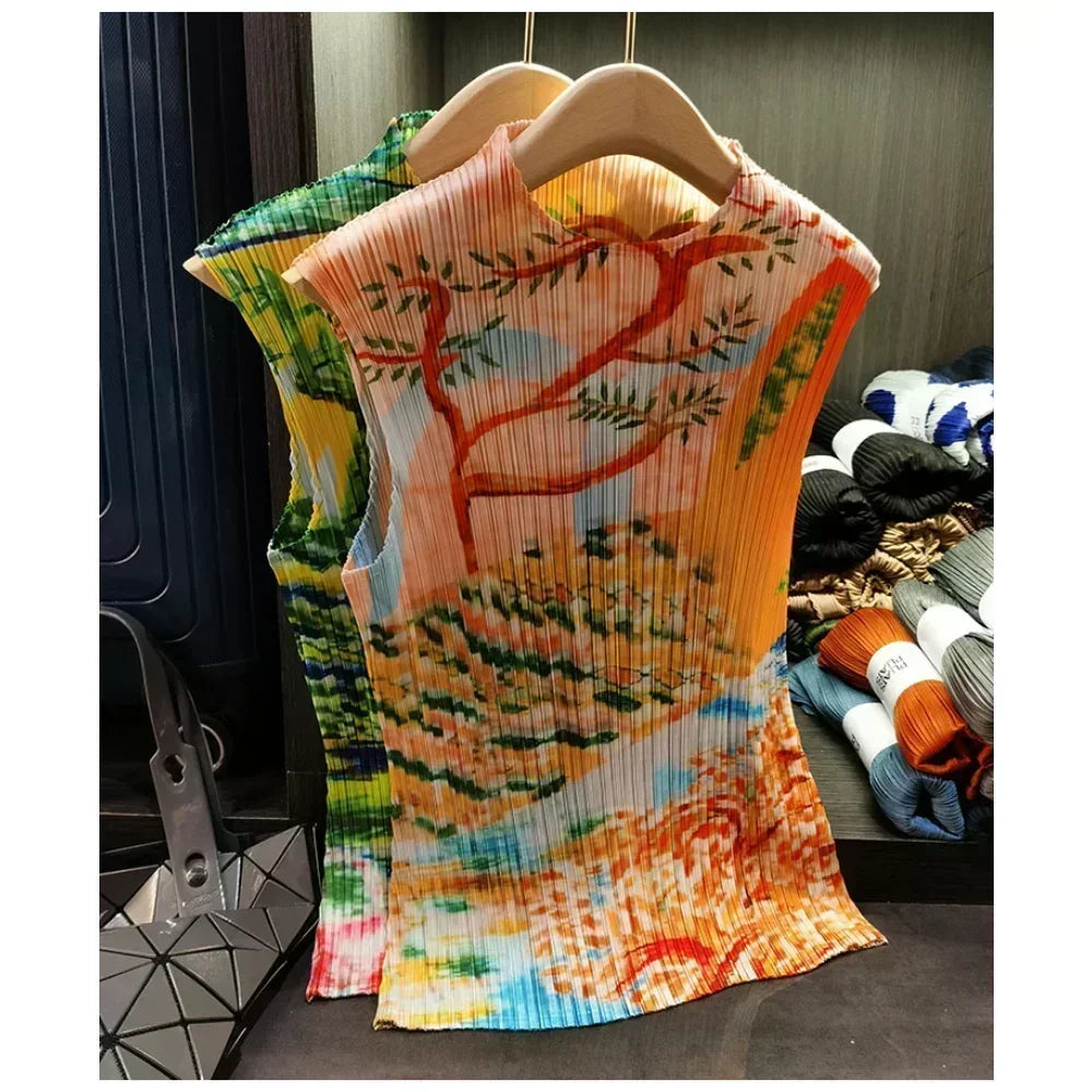 Chinese Pleated Tank Top - Festigal