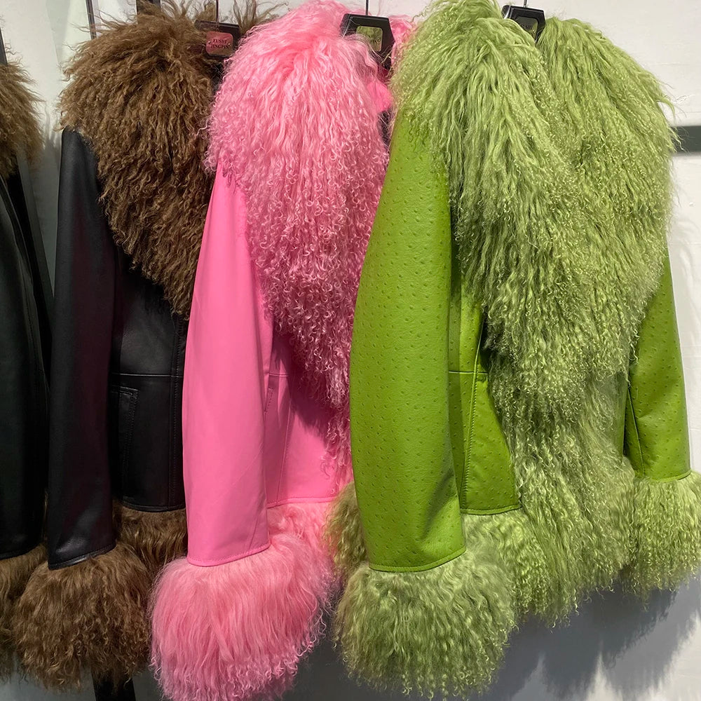 Suede Mongolian Fur Jacket