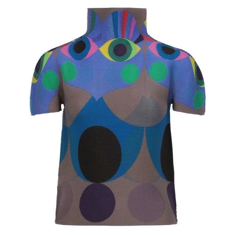 Abstract Pleated Eye Top