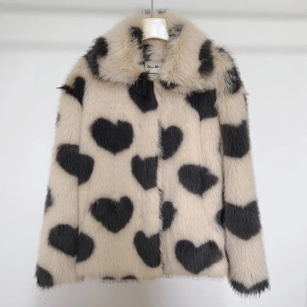 Queen of Hearts Faux Fur Coat - Festigal