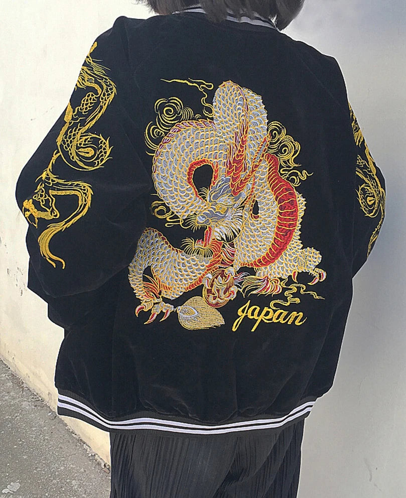 Men's Embroidered Japanese Dragon Jacket - Festigal