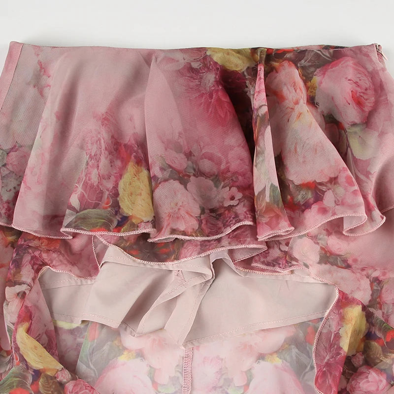 Floral Asymmetrical Shorts - Festigal