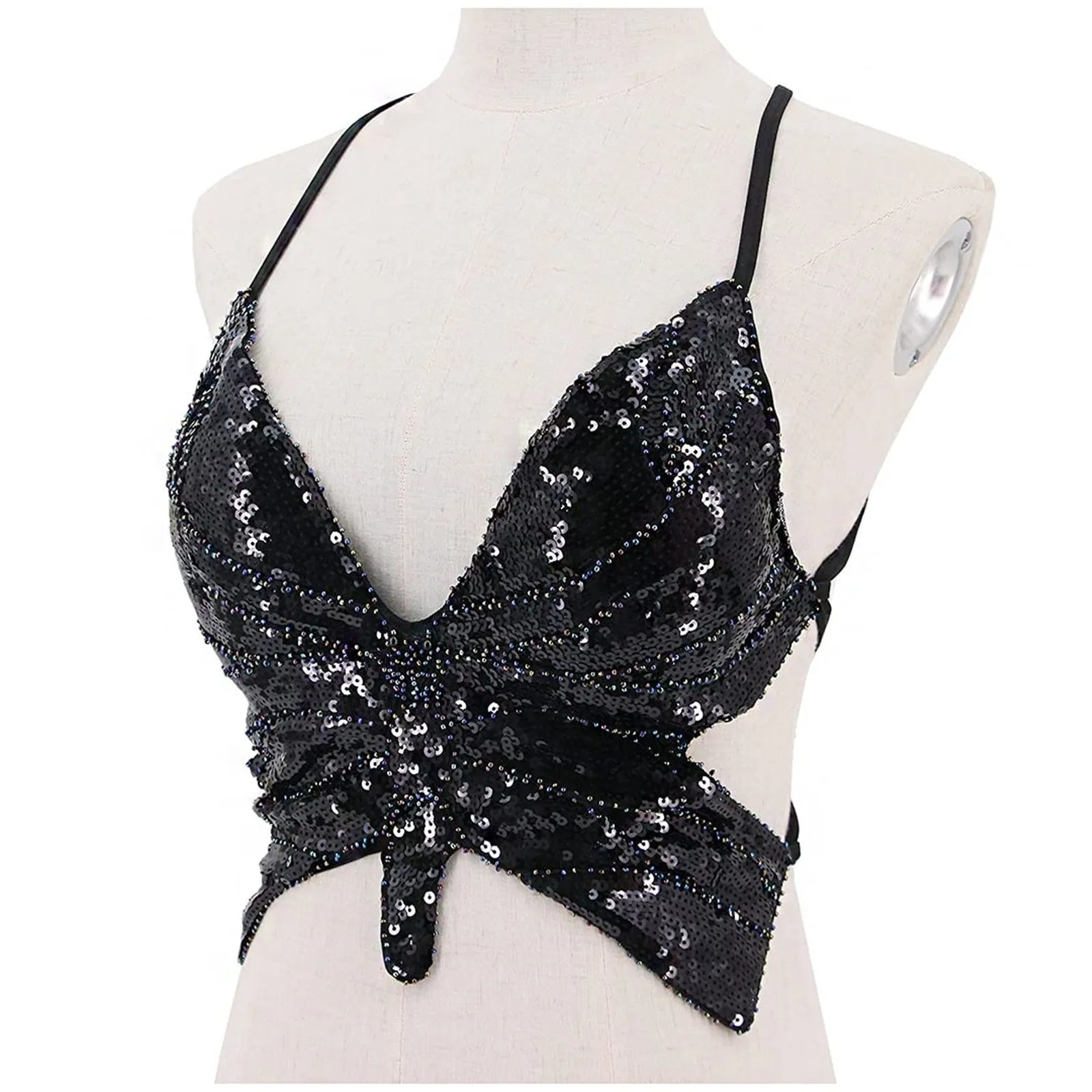 Butterfly Sequin Festival & Carnival Crop Top - Festigal