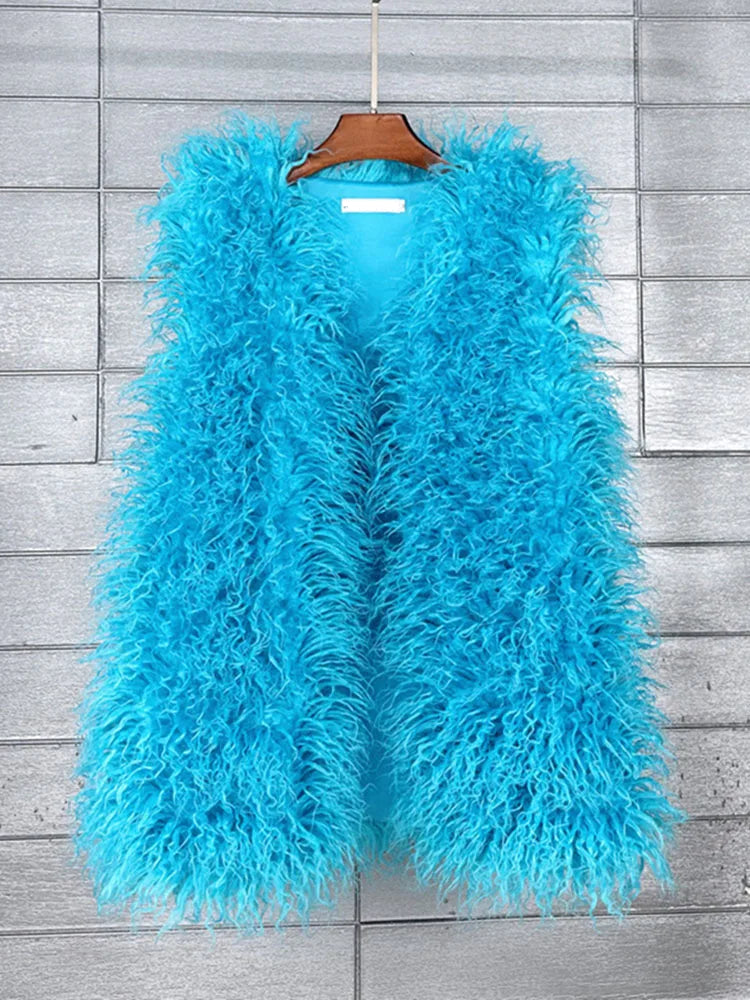 Faux Mongolian Fur Gilet - Festigal