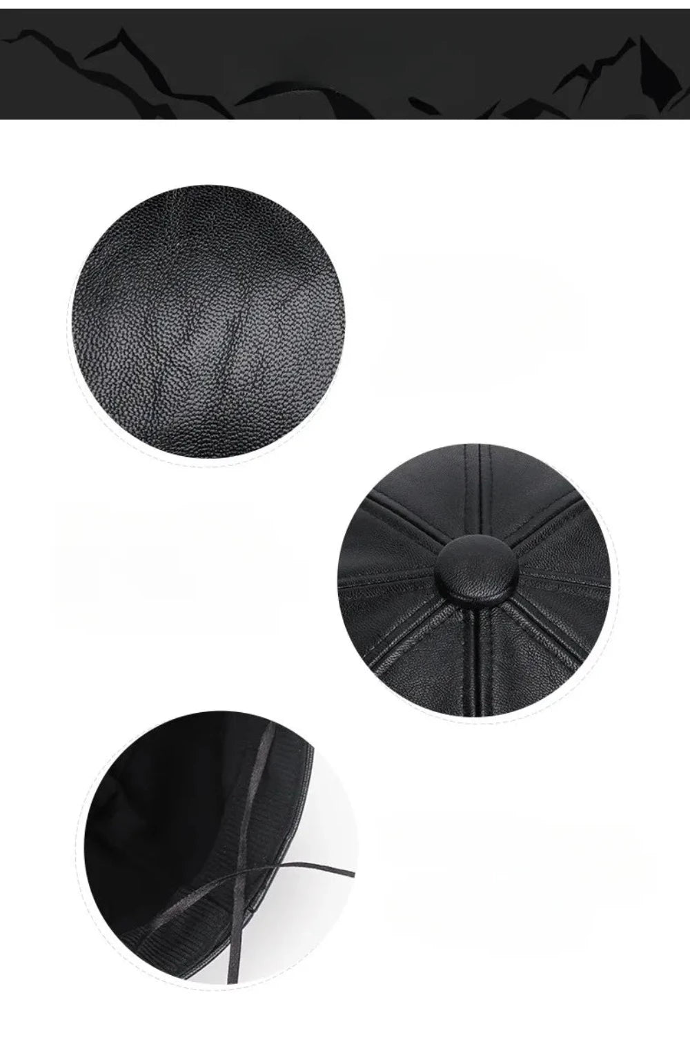 Faux Leather Adjustable Beret Cap - Festigal