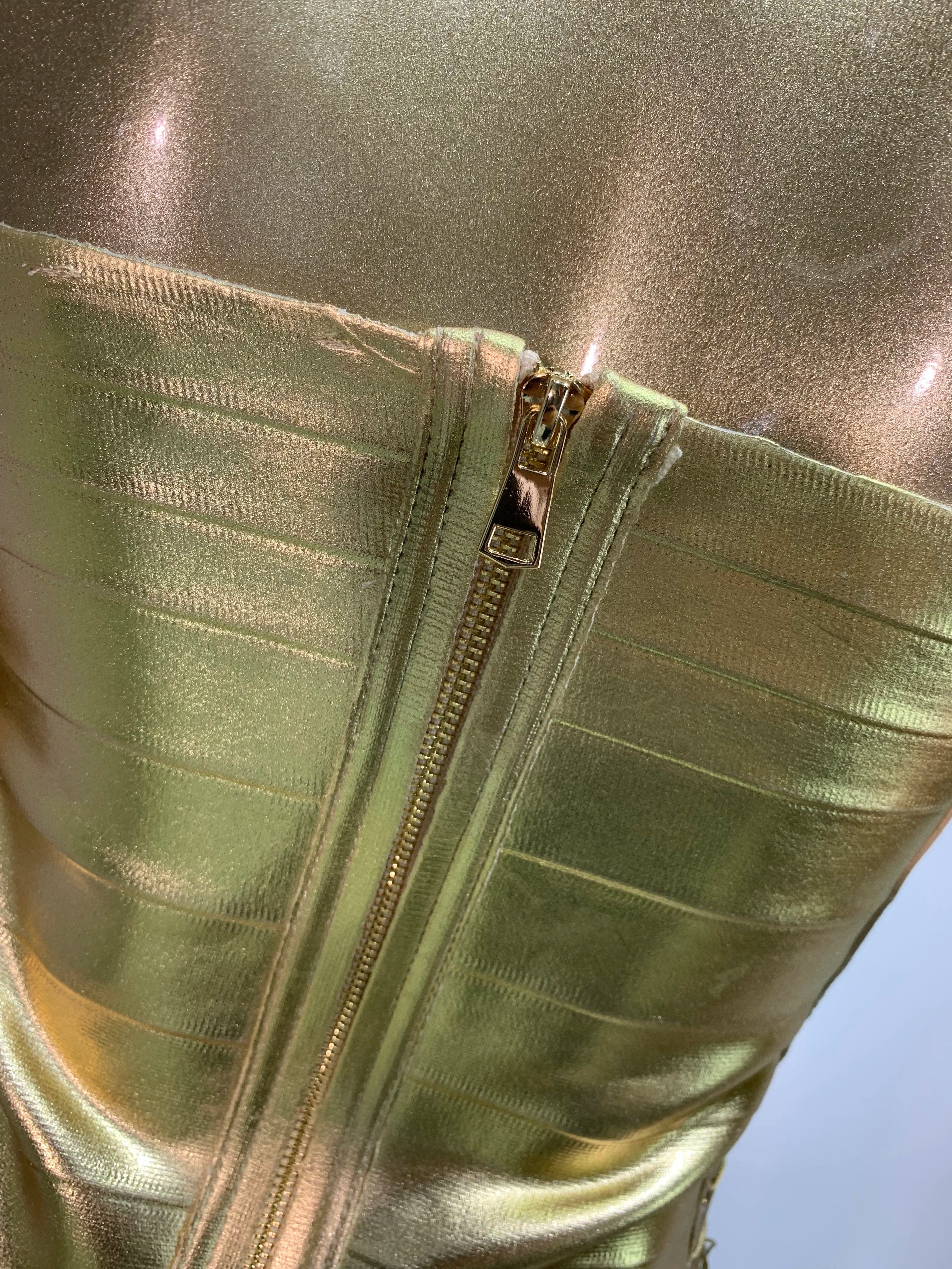 Metallic Bandage Lace Up Top