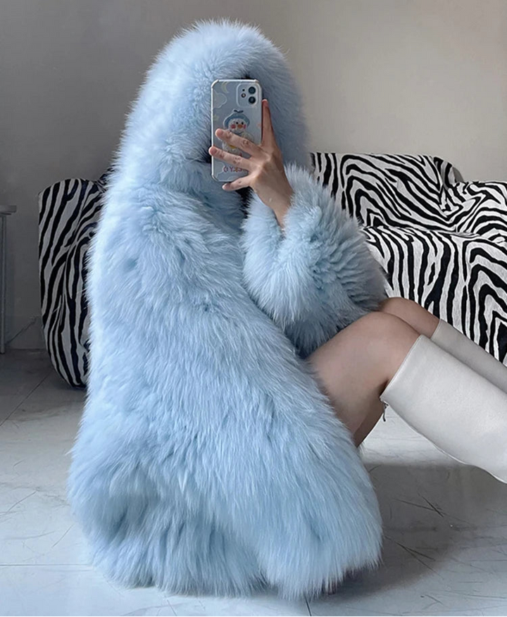 Faux Fur Hooded Coat - Festigal