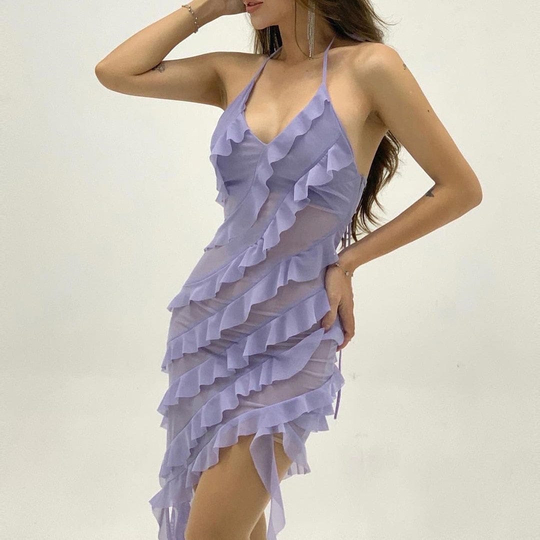 Asymmetrical Ruffle Dress - Festigal