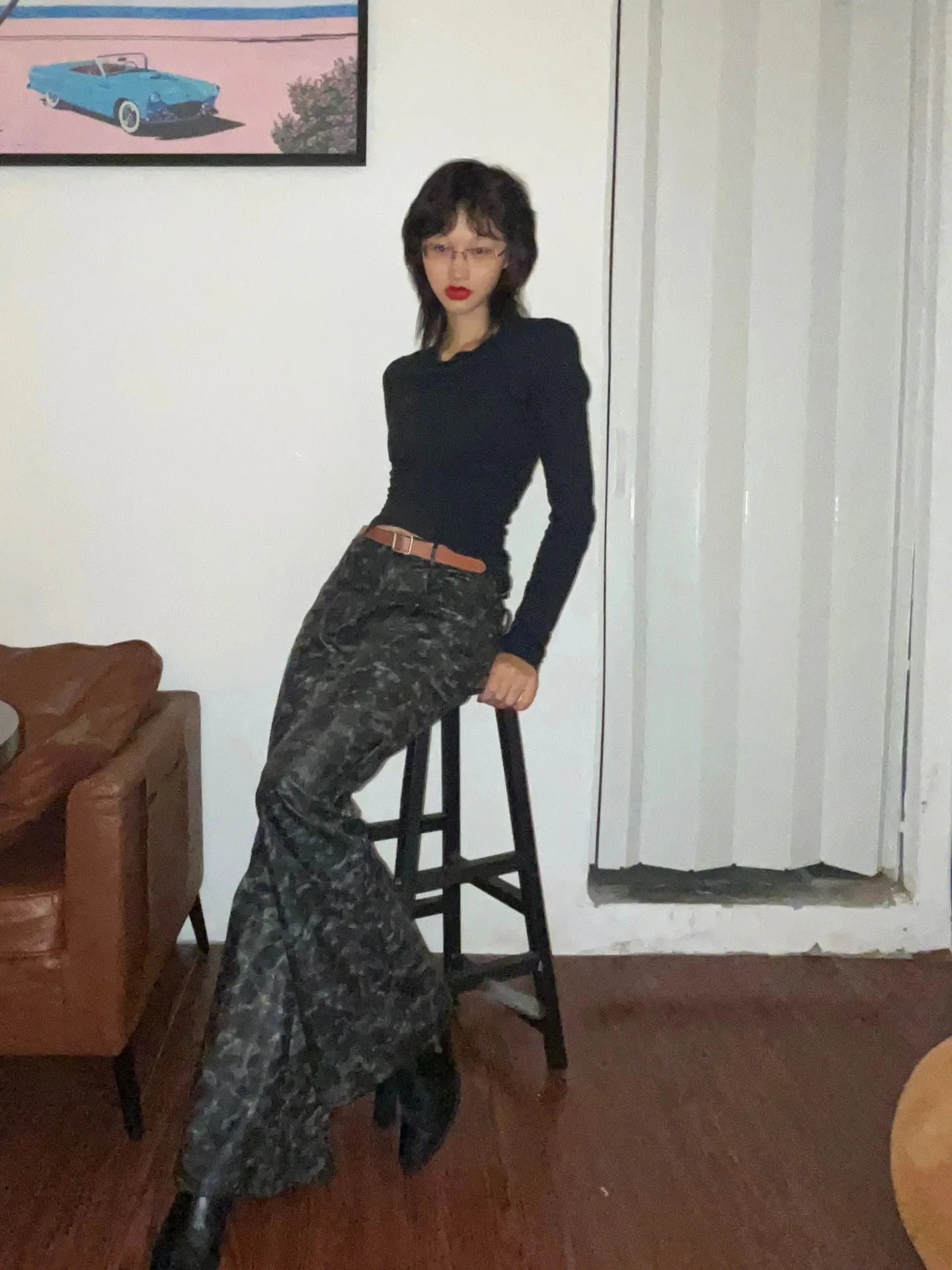 Beaded Hollow Out Long Sleeve Top - Festigal