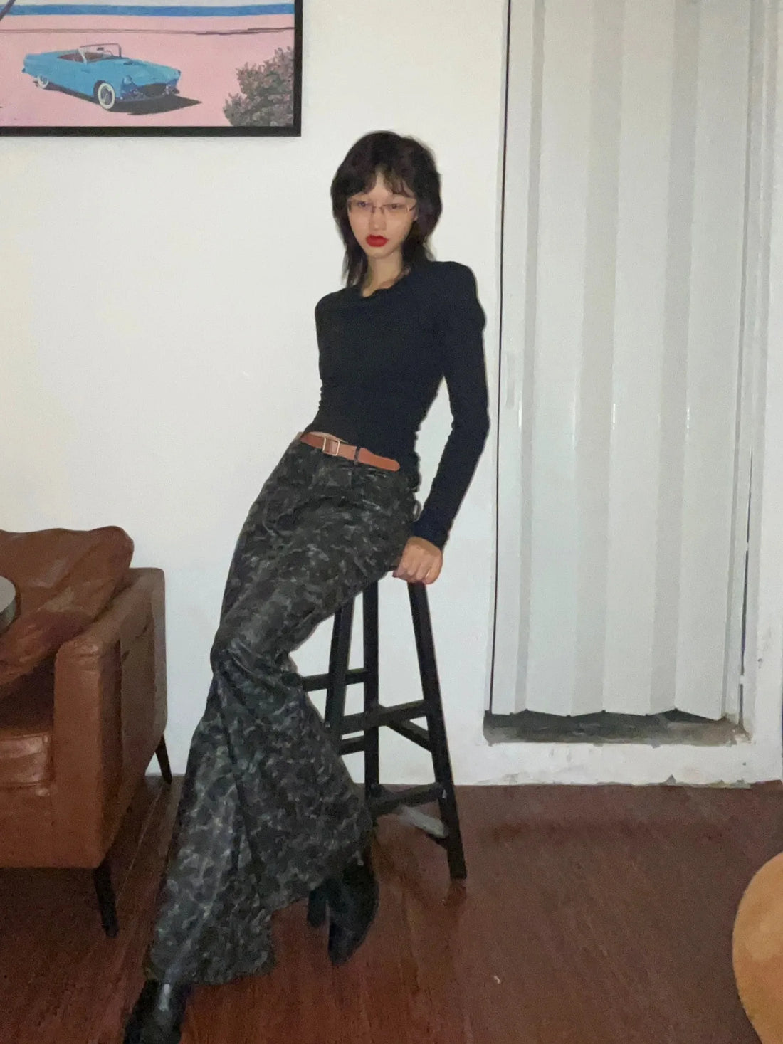 Beaded Hollow Out Long Sleeve Top - Festigal