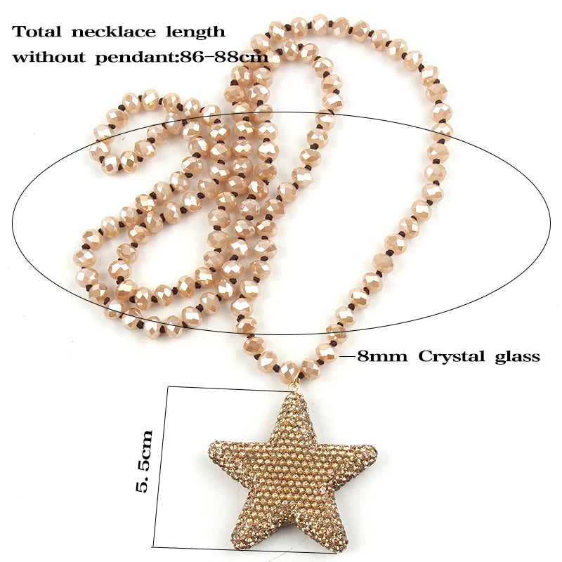 Crystal Star Beaded Necklace - Festigal