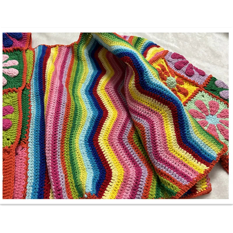 Hippy Flower Patchwork Cardigan