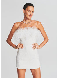 Strapless Sequin Feather Dress