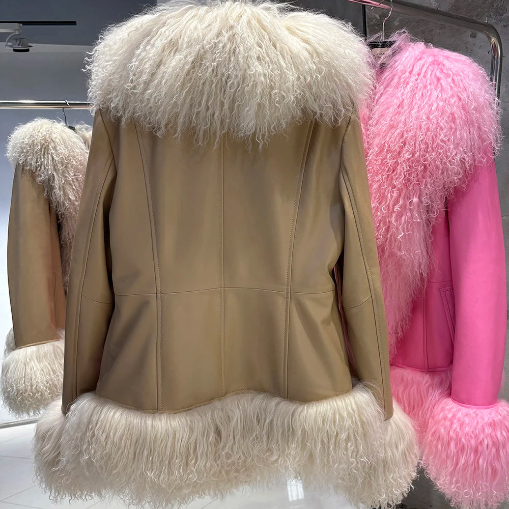 Suede Mongolian Fur Jacket