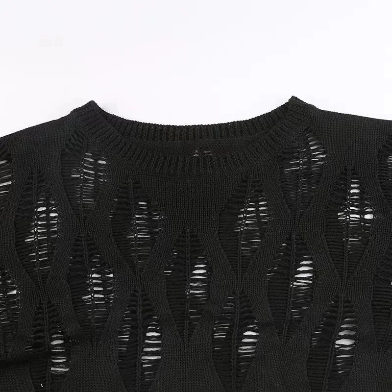 Long Sleeved Ripped Gothic Top - Festigal
