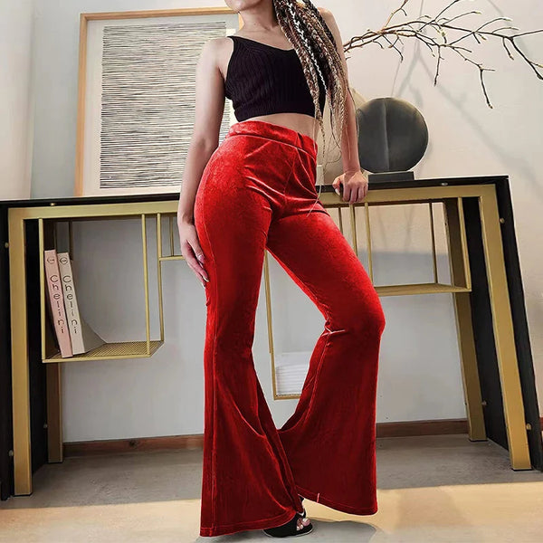 Flared Velvet Trousers - Festigal