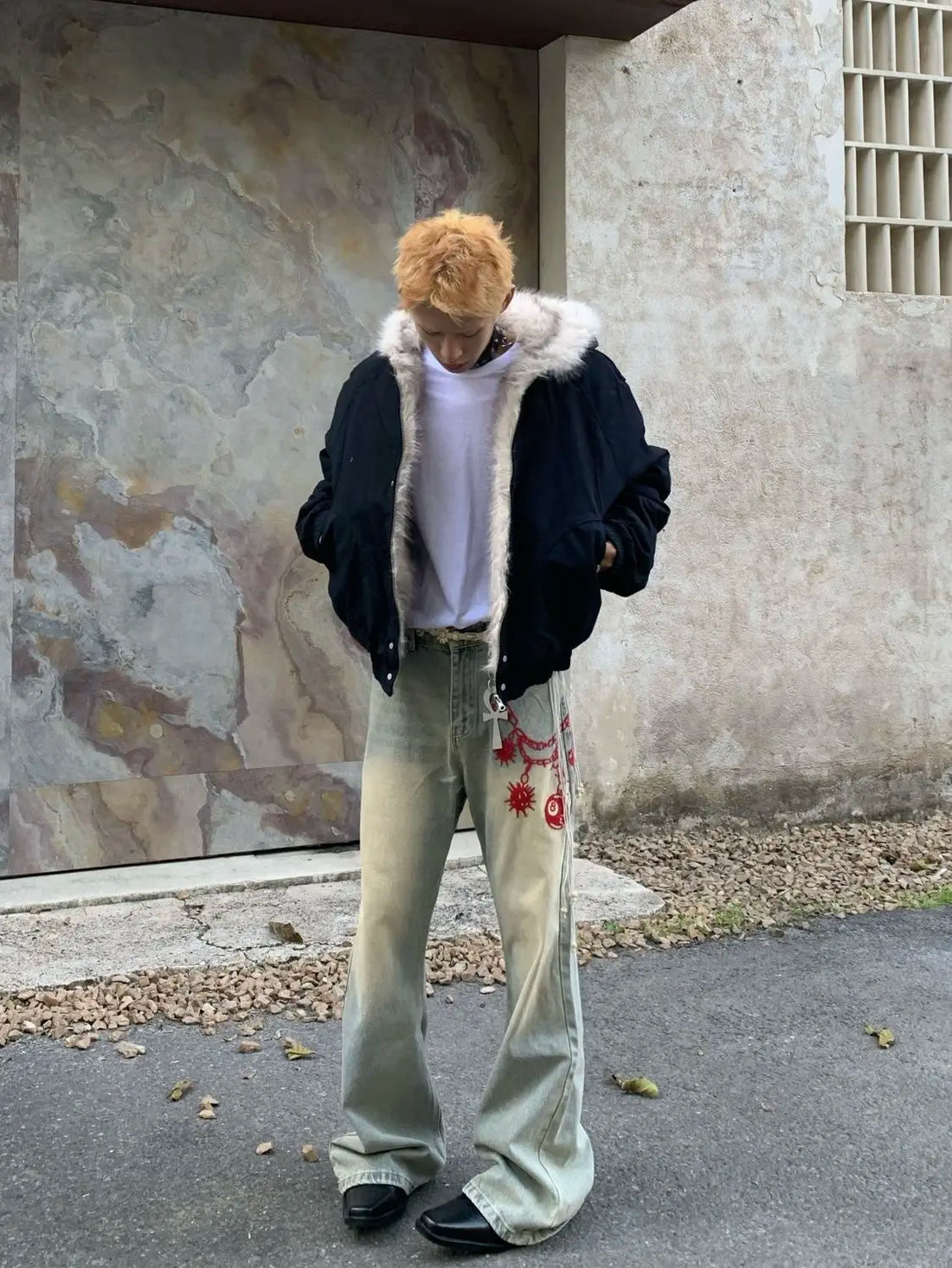 Men's Faux Fur Lined Bomber Jacket - Festigal