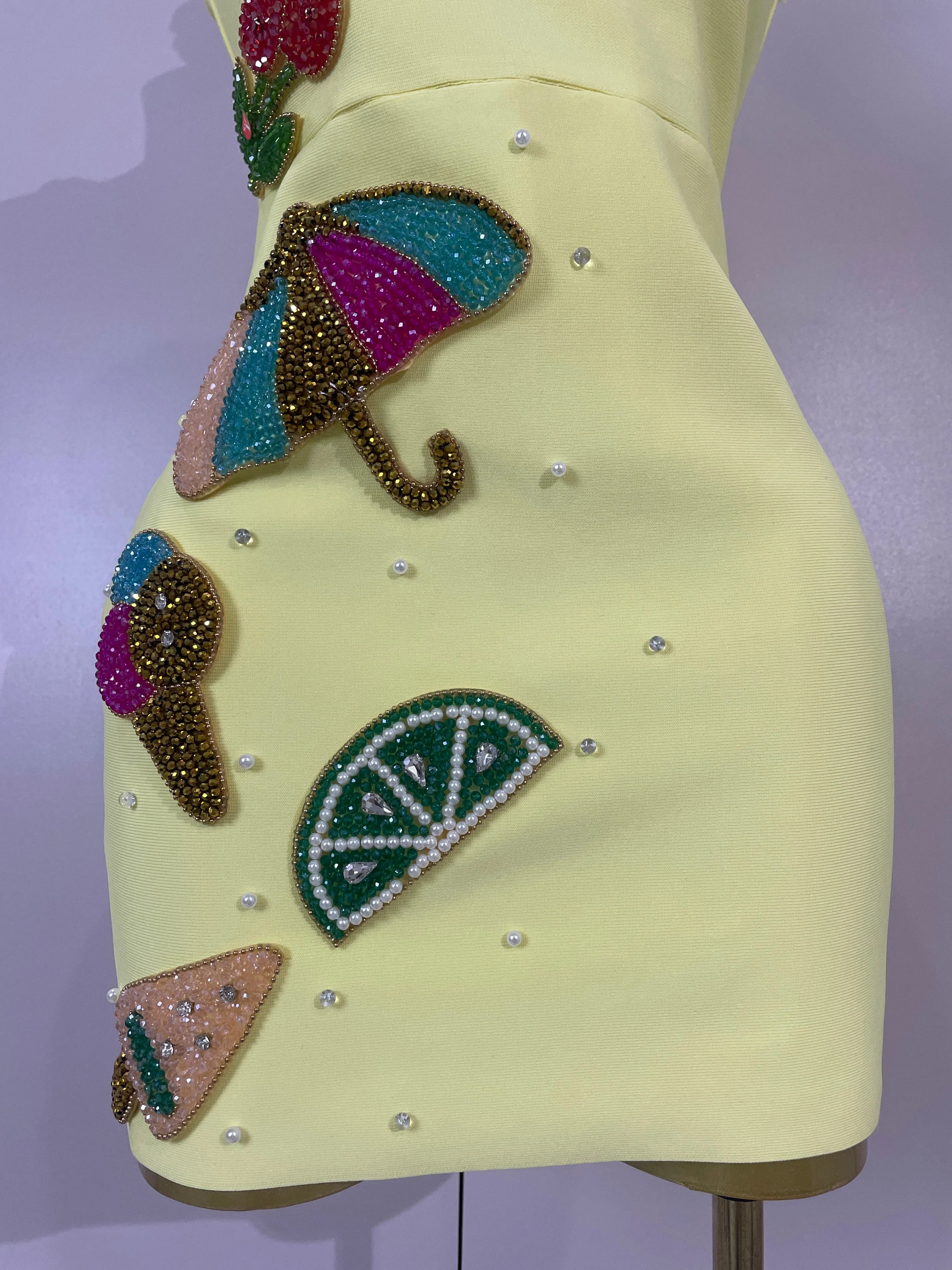 Holidays Sequin Applique Bodycon Dress