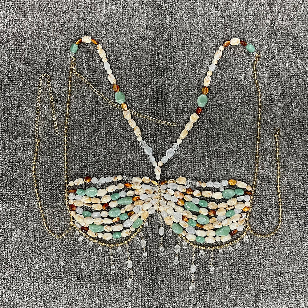 Beaded Tassel Halterneck Top - Festigal