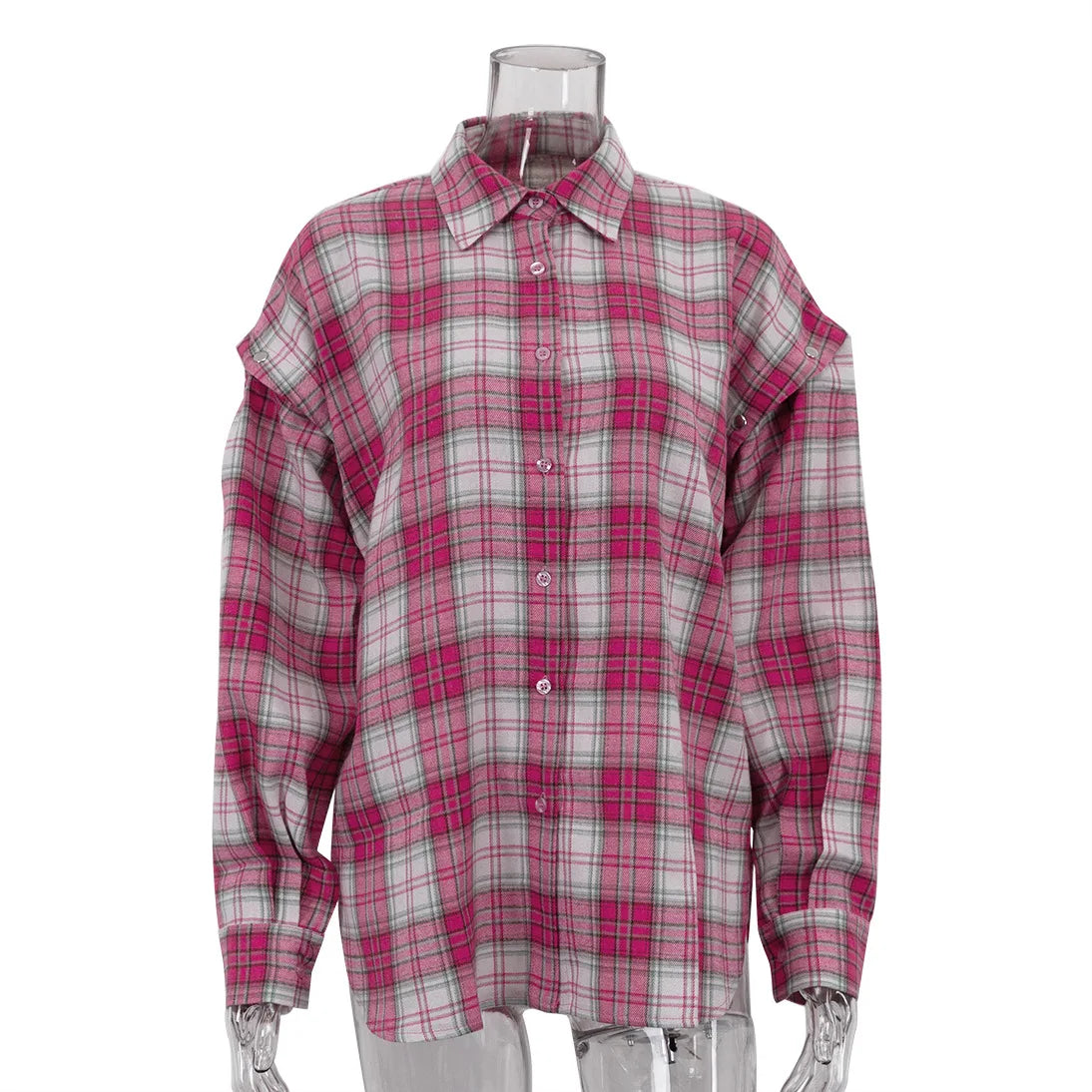 Pink & White Plaid Shirt - Festigal