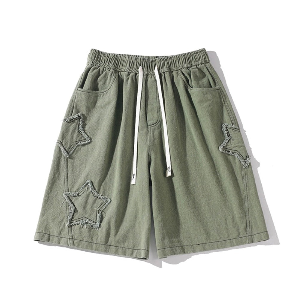 Unisex Baggy Applique Star Shorts - Festigal