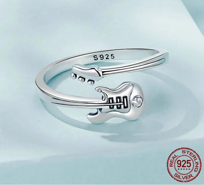Sterling Silver Guitar Ring
