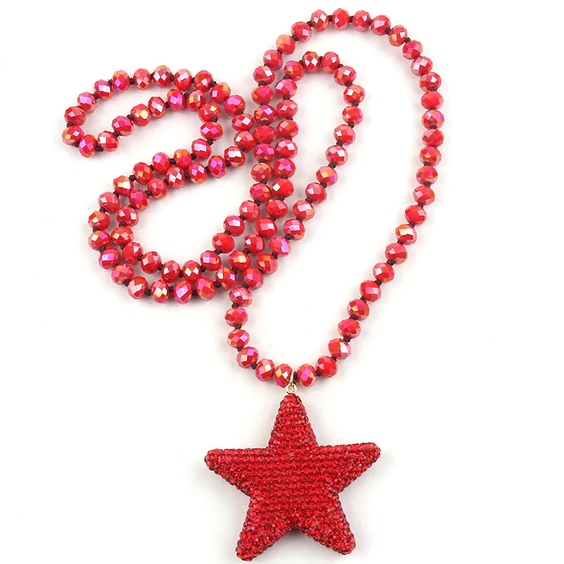 Crystal Star Beaded Necklace