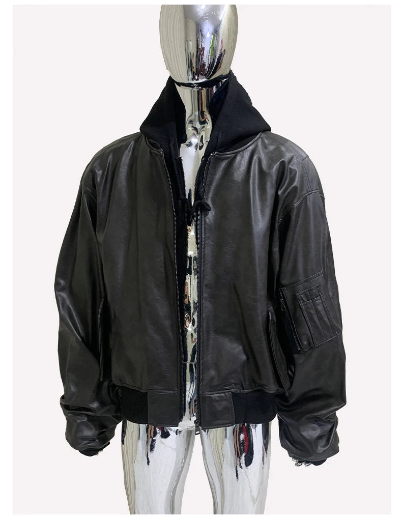 Men's Suede Hoodie Bomber Jacket - Festigal