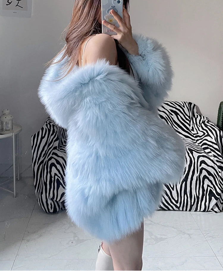 Faux Fur Hooded Coat - Festigal