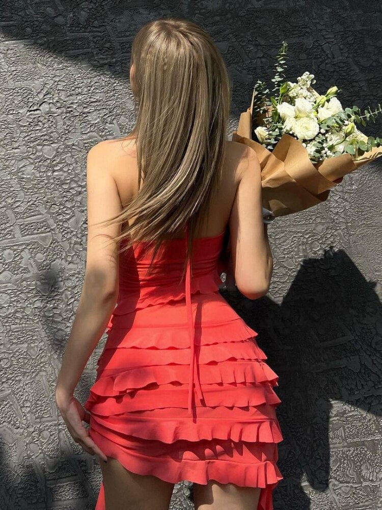 Asymmetrical Ruffle Dress - Festigal