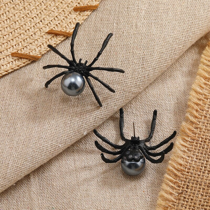 Halloween Black Spider Ear Studs - Festigal