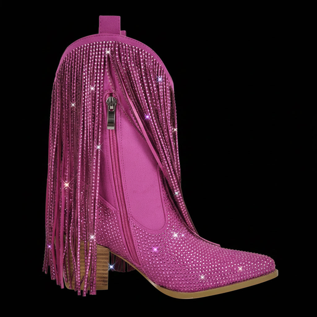 Tassel Rhinestone Cowgirl Boots