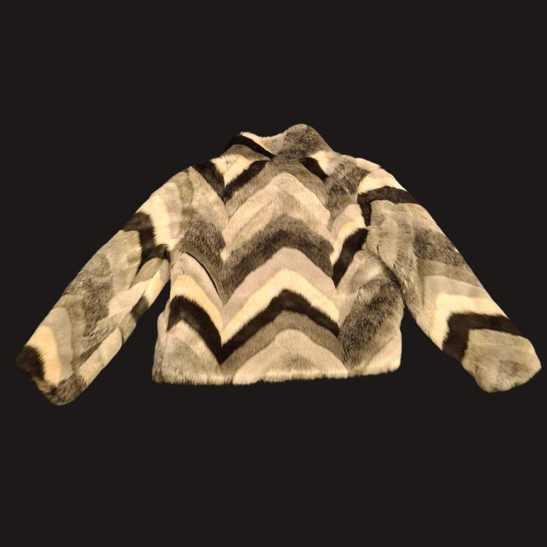 BNWT Angel Eye Faux Fur Contrast Coat. Size M UK 10 - Festigal