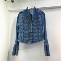 Retro Military Style Denim Jacket