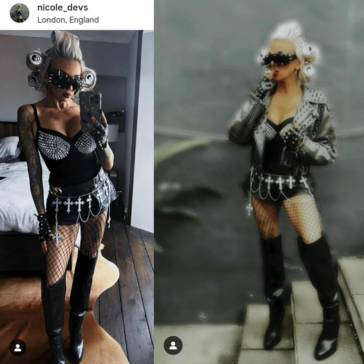 Faux Leather Spiked Jacket - Festigal