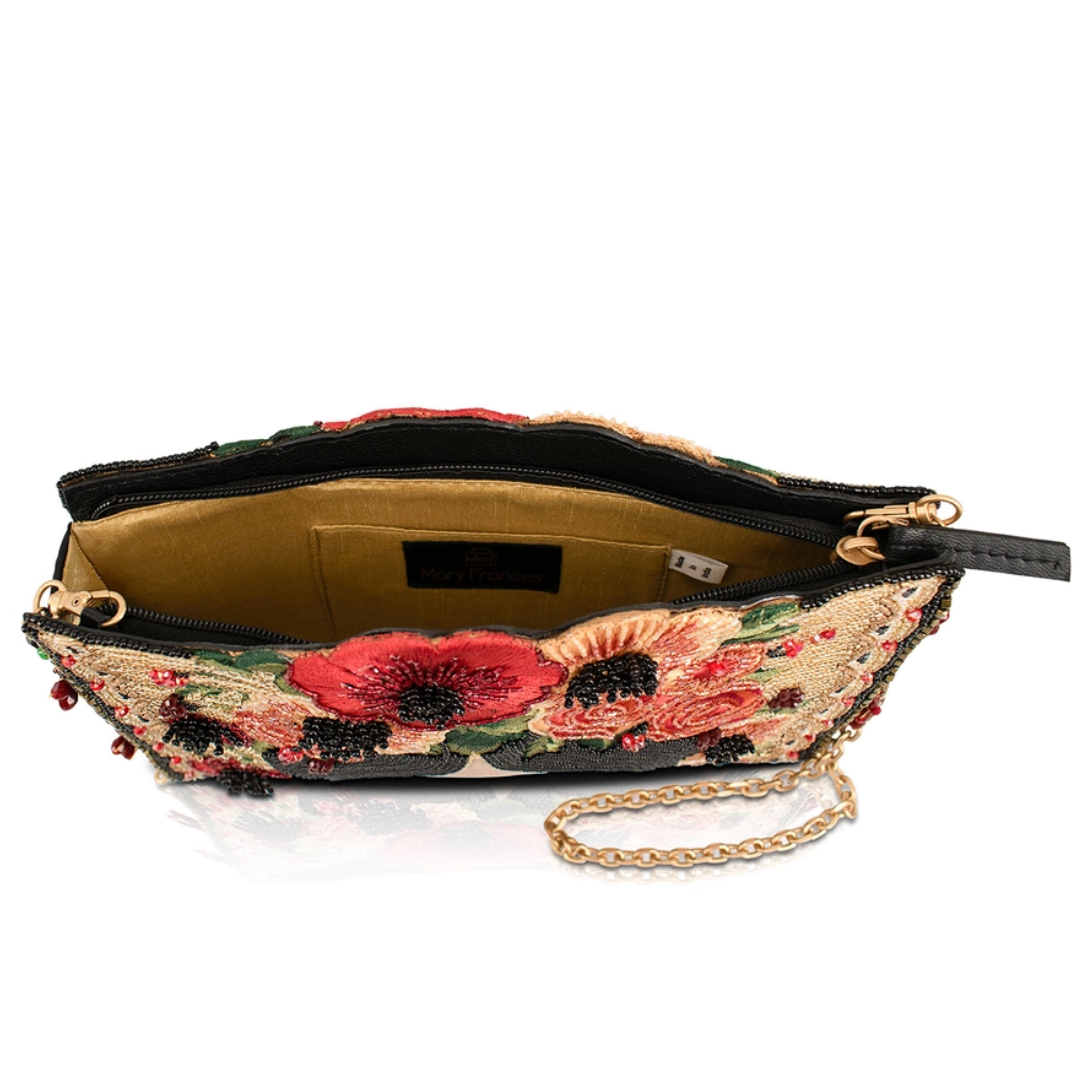 Beaded Frida Kahlo Crossbody Handbag